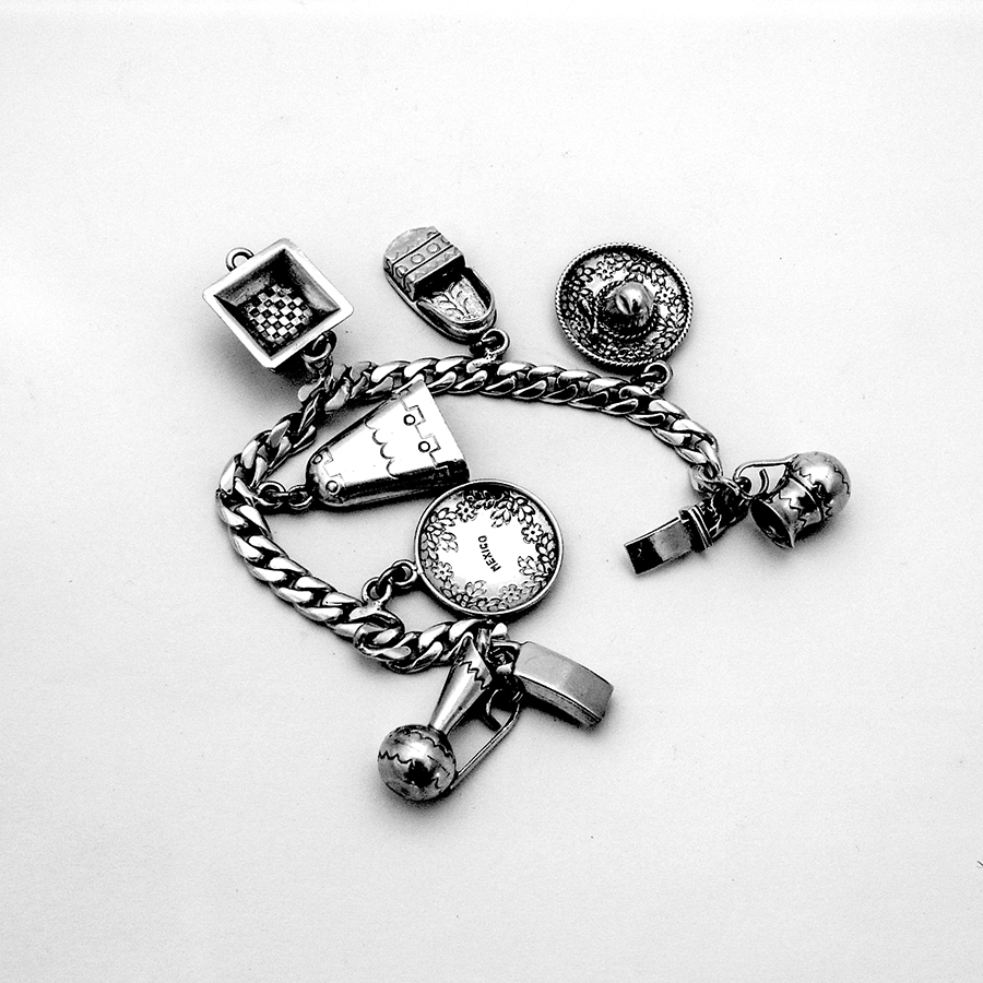 Rosi Mexican Charm Bracelet Sterling Silver 1970