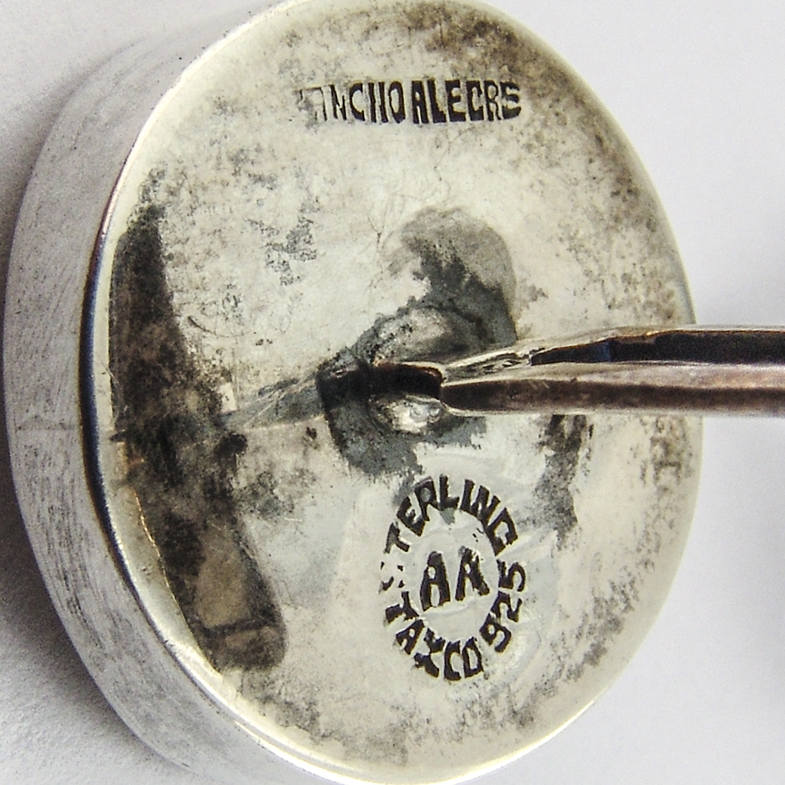 Round Cutwork G Letter Cufflinks Sterling Silver Rancho Alegre