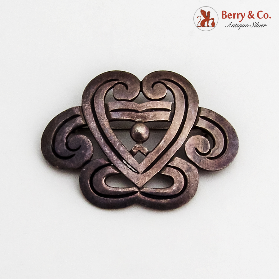 Reveriano Castillo Openwork Brooch Sterling Silver Mexico