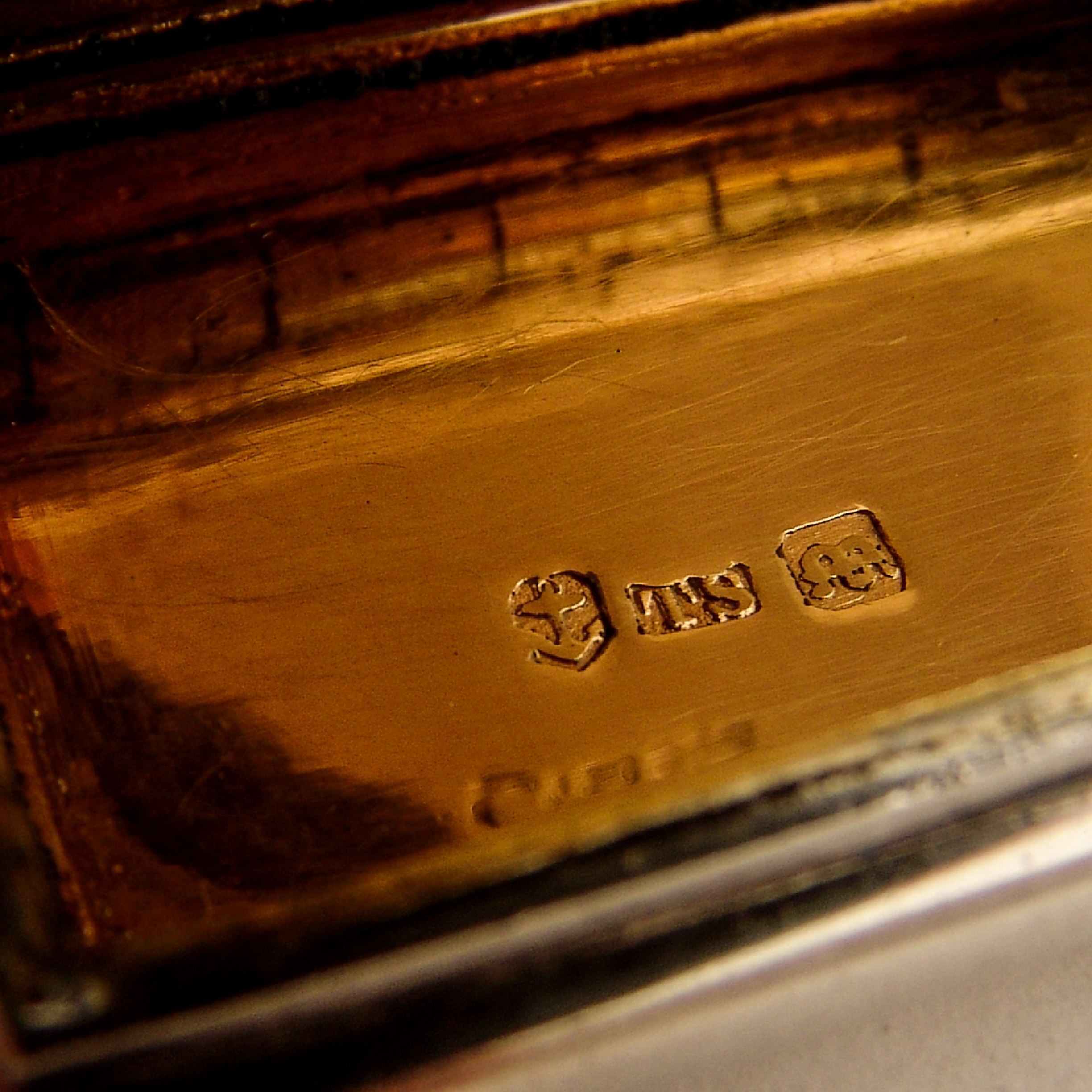 English Engine Turned Snuff Box Thomas Shaw Sterling Silver 1835 Mono