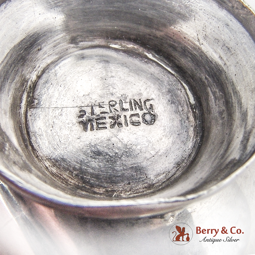 Mexican Chili Pepper Form Salt Pepper Shakers Set Sterling Silver 1960