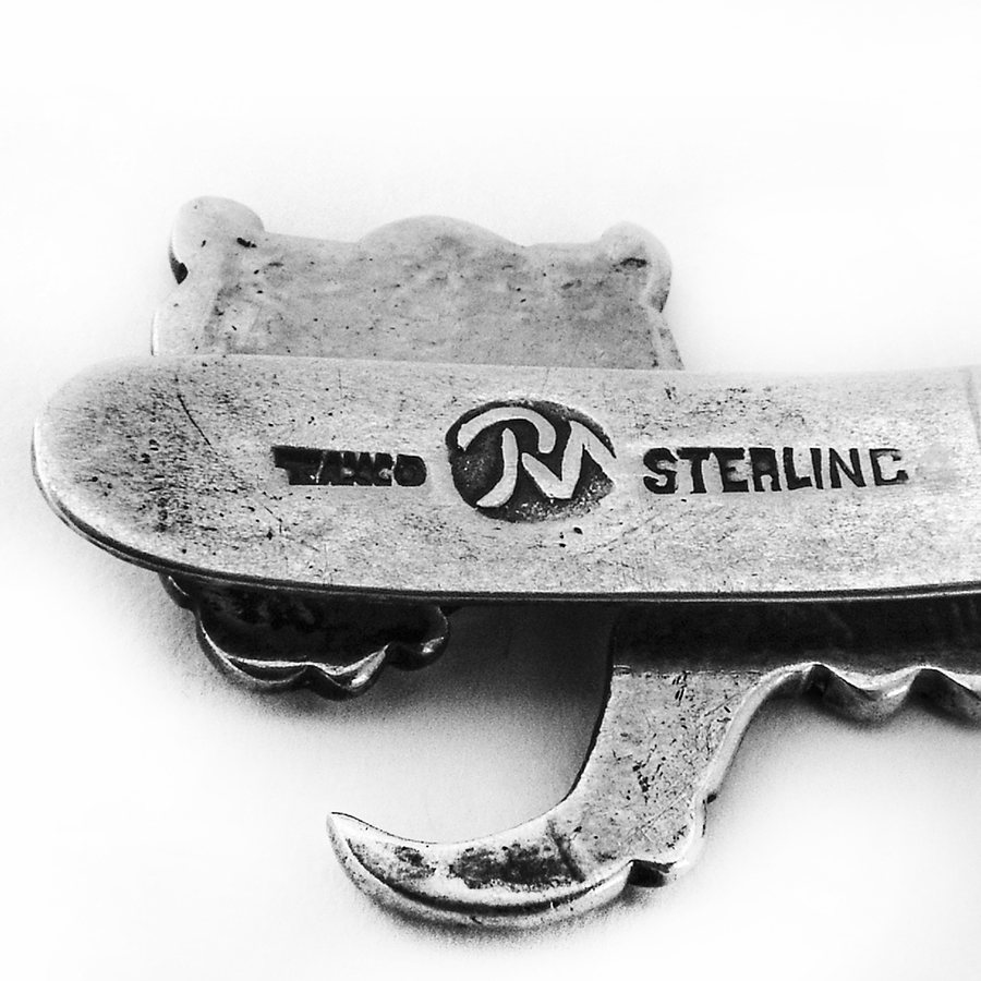 Rafael Melendez Creature Tie Clip Sterling Silver Mexico 1940s