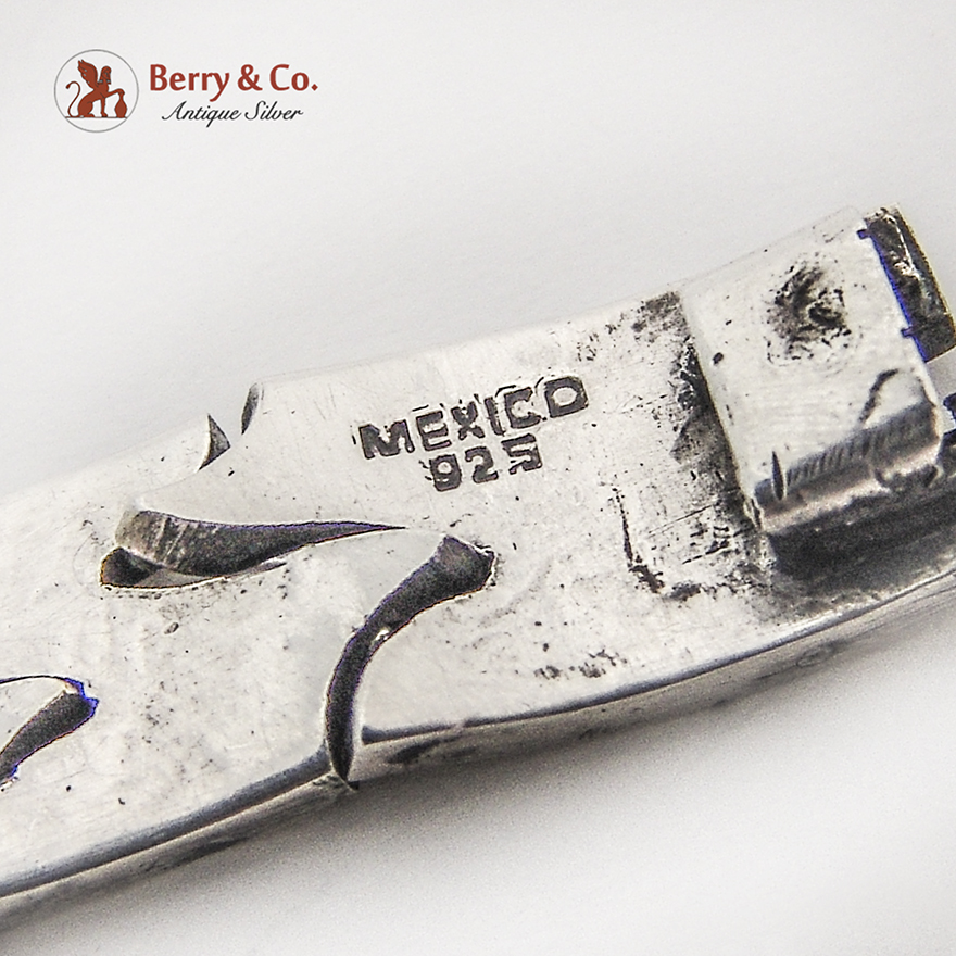 Abstract Link Bracelet Sterling Silver Mexico 1970s