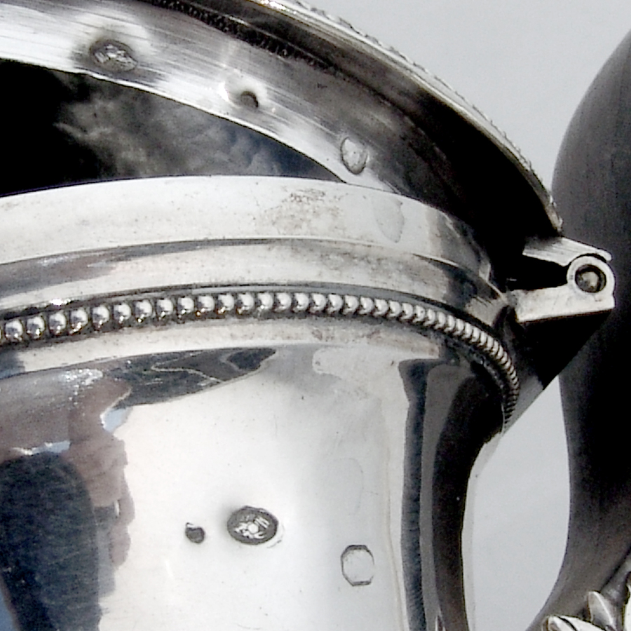French 1st Empire Figural Coffee Pot 950 Sterling Silver 1810 Crowned Crest