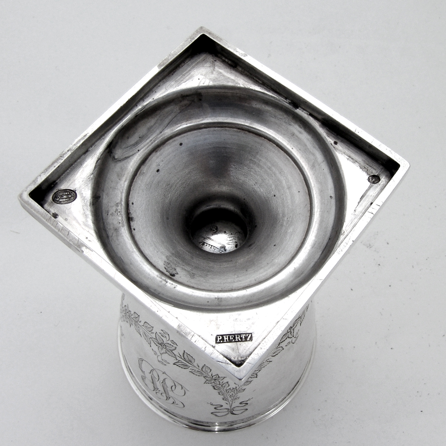 Danish Engraved Sugar Shaker Peter Hertz 830 Standard Silver 1902 Mono SB