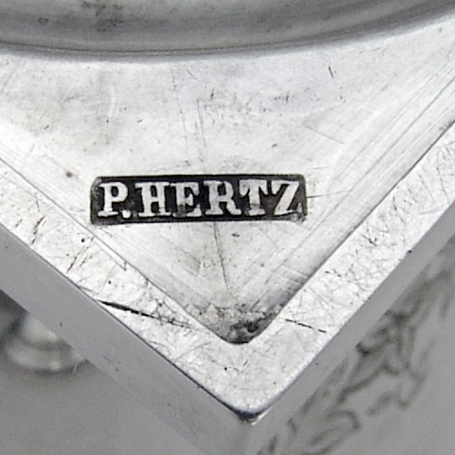 Danish Engraved Sugar Shaker Peter Hertz 830 Standard Silver 1902 Mono SB