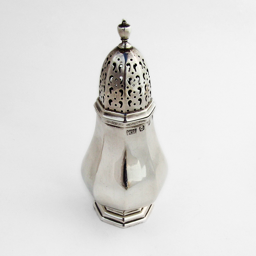 Colonial Revival Sugar Shaker Hamilton Inches Sterling Silver 1900 Edinburgh