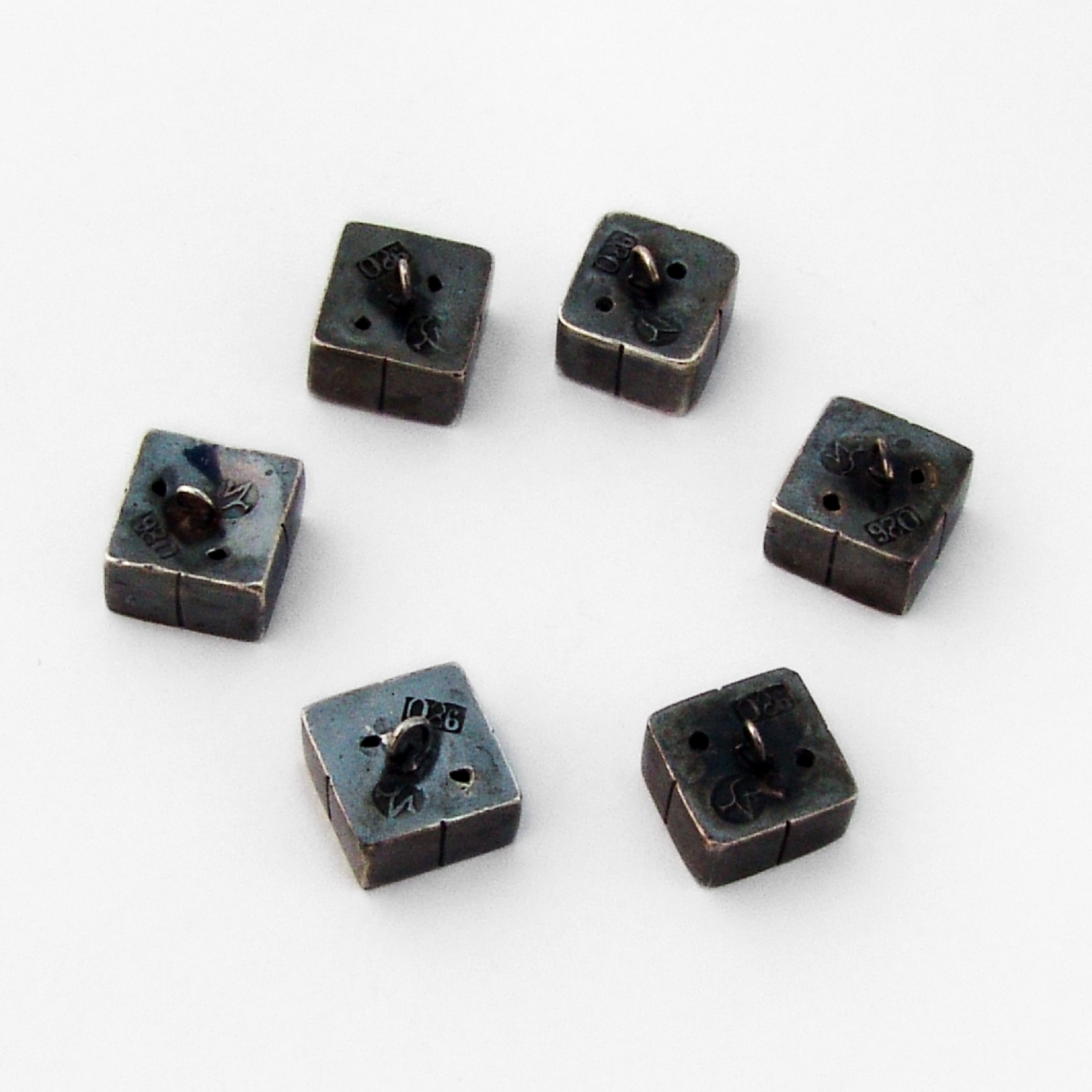 William Spratling Small Square Buttons Set 980 Sterling Silver 1938 Taxco