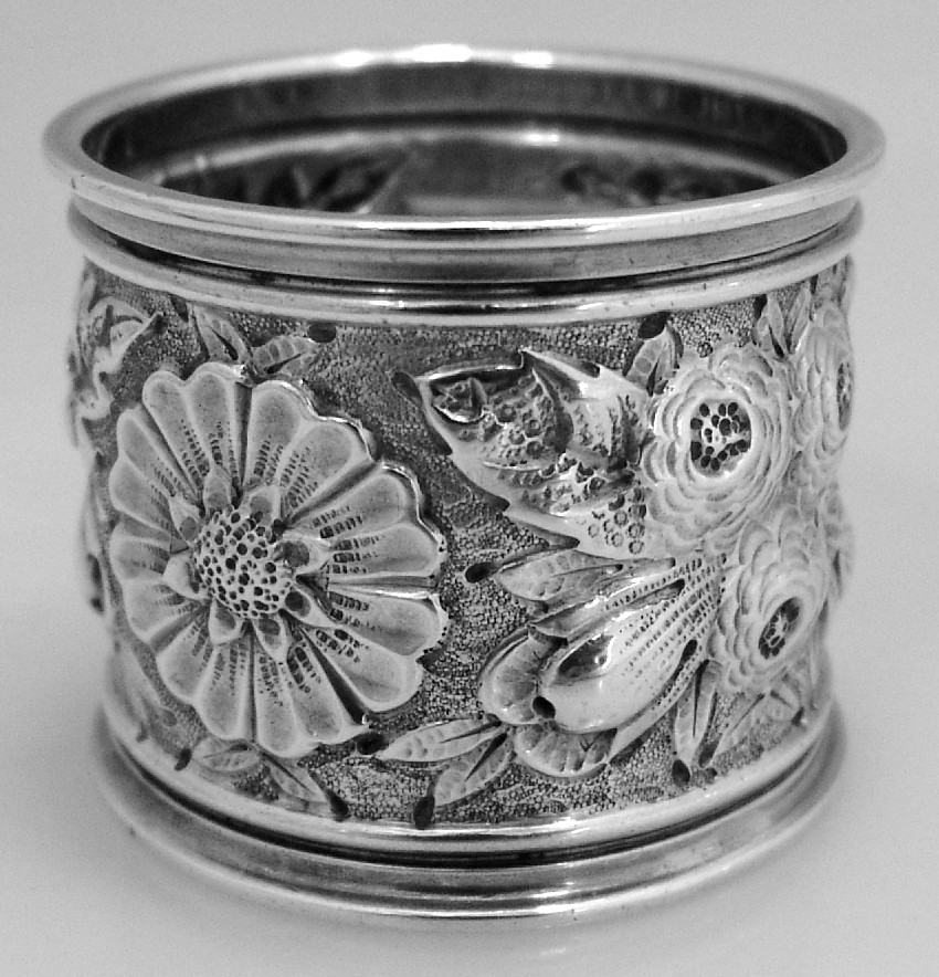Repousse Gorham Sterling Silver Napkin Ring 1885