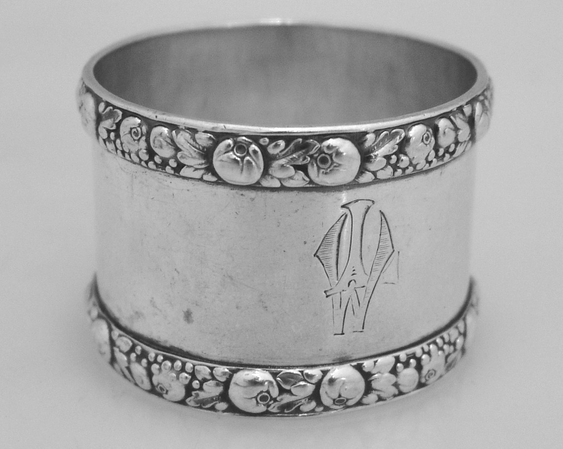 German 800 Standard Silver Napkin Ring 1890