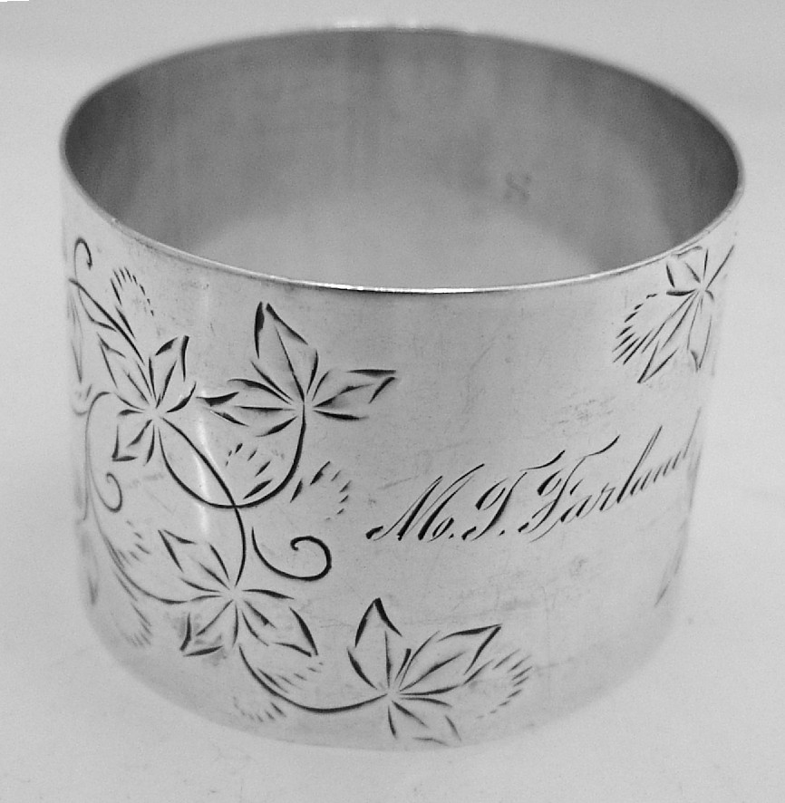 American Coin Silver Napkin Ring 1890