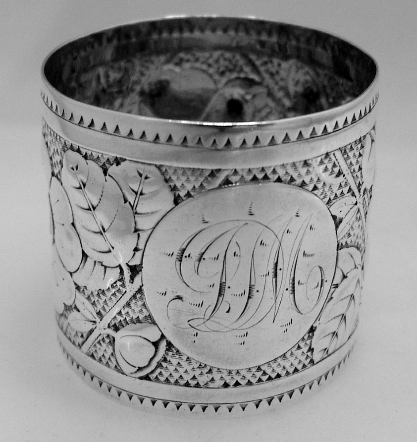 Sterling Silver Floral Napkin Ring 1890