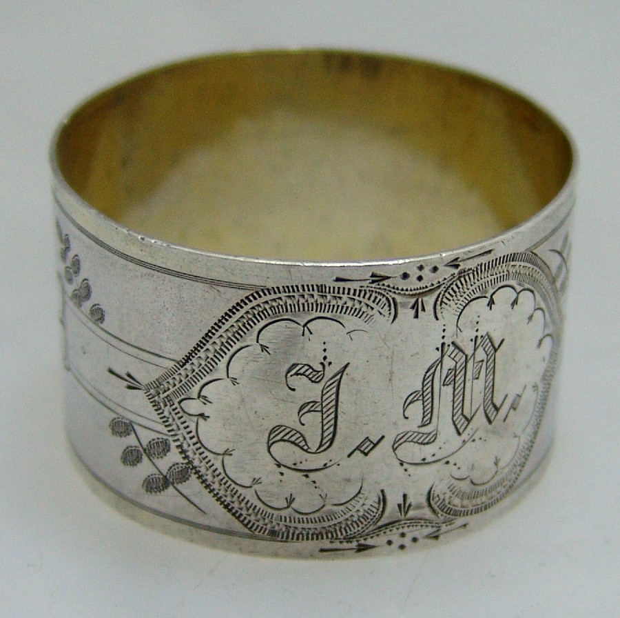 American Coin Silver Napkin Ring 1880