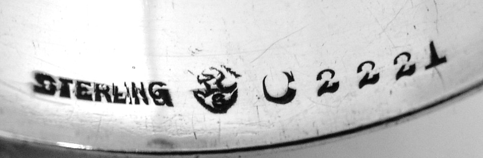 Acid Etched Sterling Silver Napkin Ring International 1900