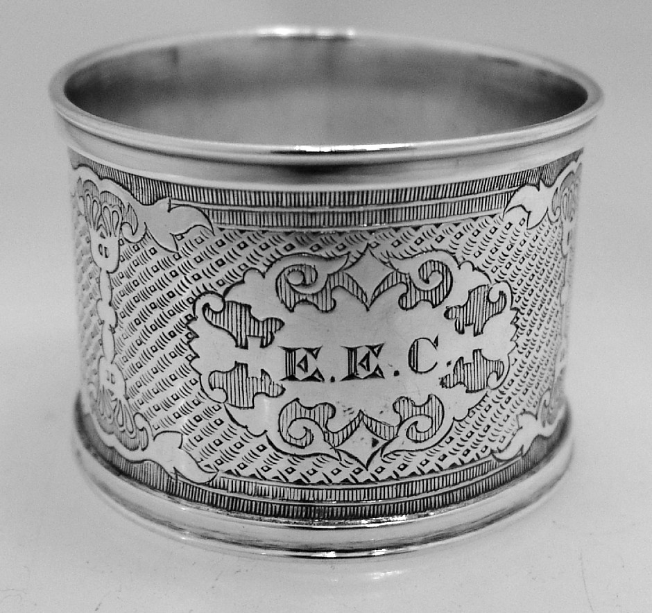 American Coin Silver Napkin Ring 1880