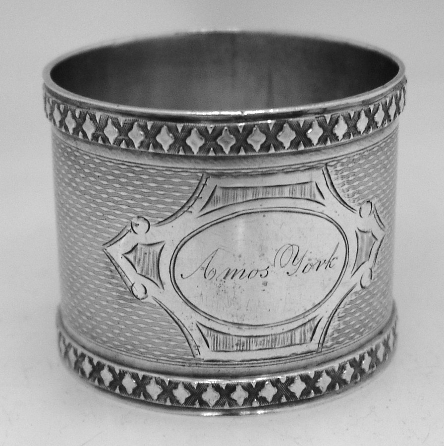 American Coin Silver Engine Turned Napkin Ring 1875