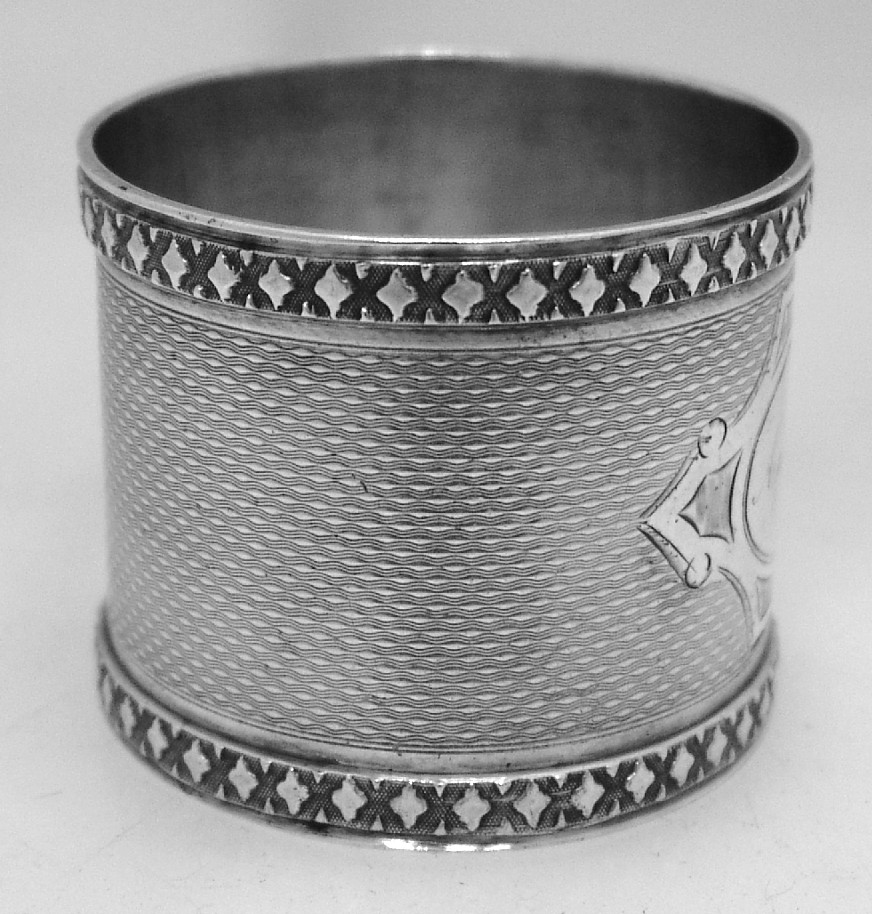 American Coin Silver Engine Turned Napkin Ring 1875