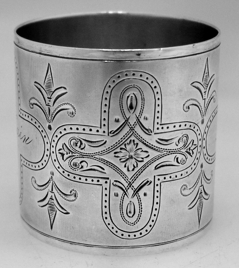 American Coin Silver Engine Turned Napkin Ring 1890
