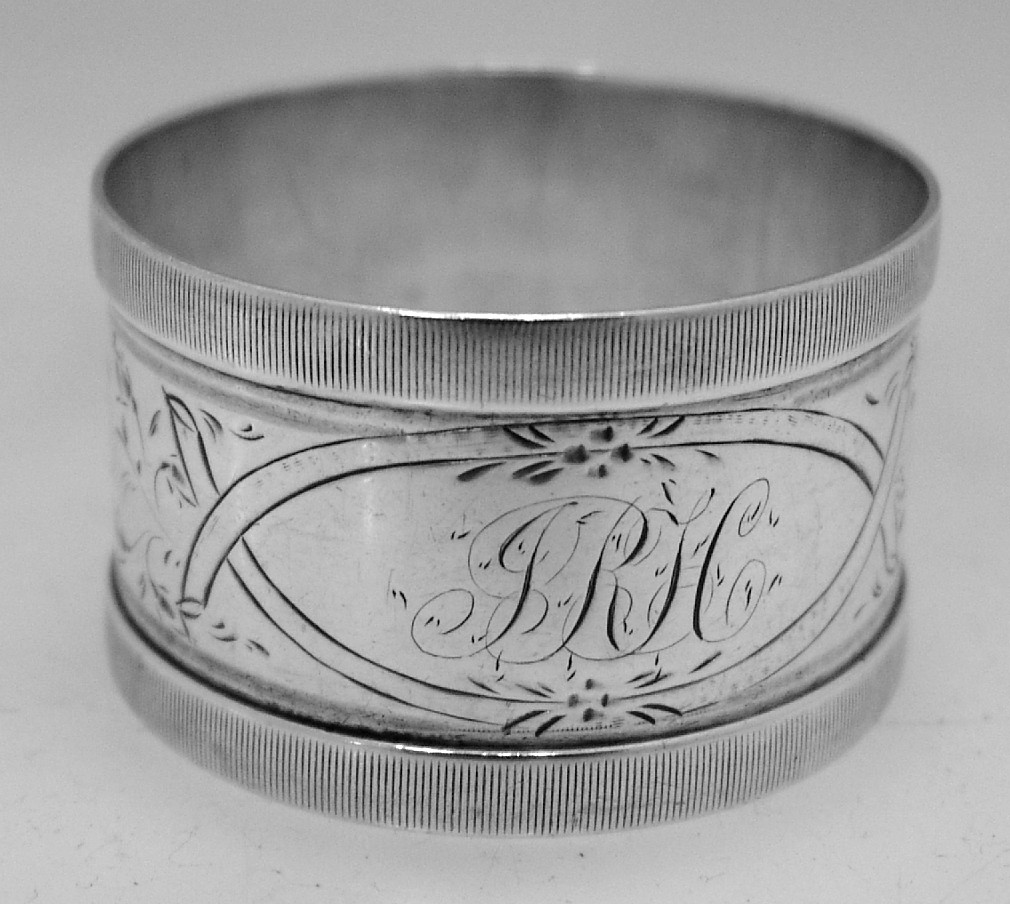 American Coin Silver Napkin Ring 1880