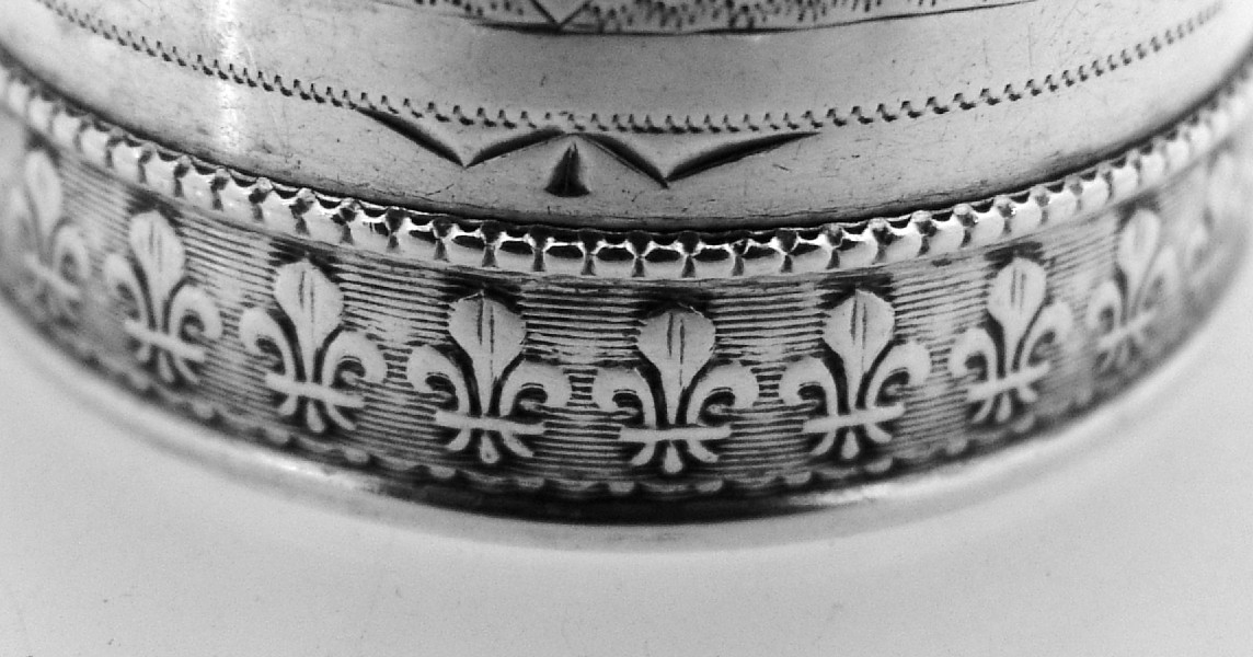 American Coin Silver Napkin Ring Fleur de Lis 1880