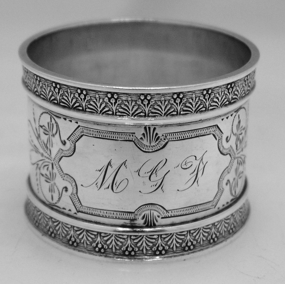 Aesthetic Napkin Ring Wood and Hughes Sterling Silver 1890 