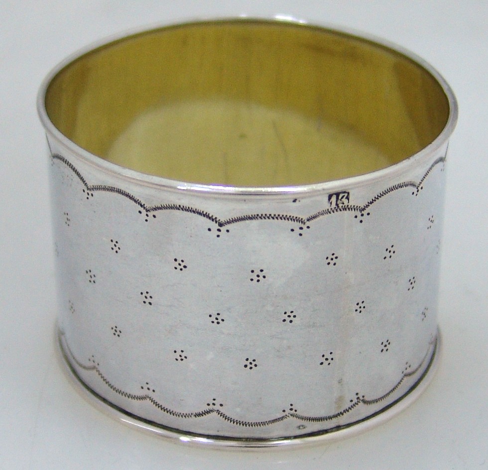 German 13 Loth Silver Buckle Napkin Ring 1875 