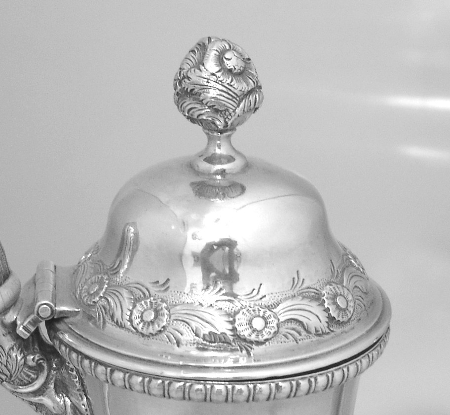 Baltimore Repousse Coffee Pot A. E. Warner 1830 Coin Silver