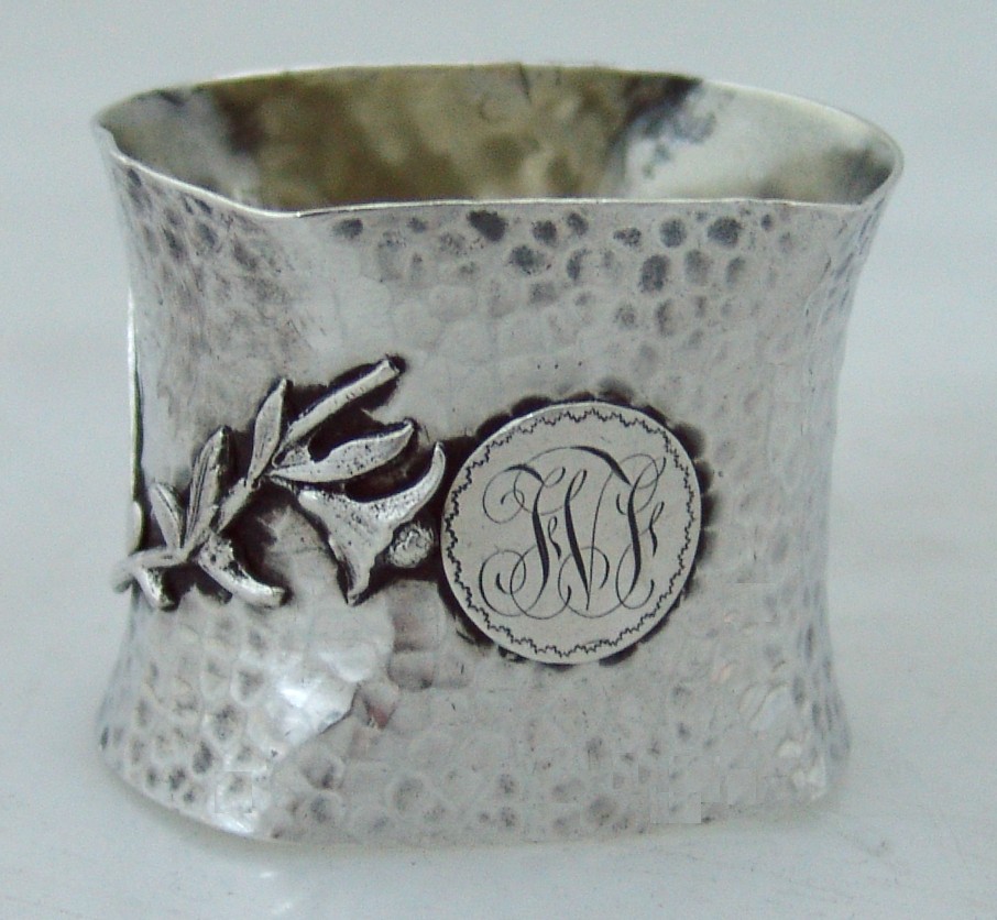Aesthetic American Coin Silver Napkin Ring  Wood and Hughes 1880