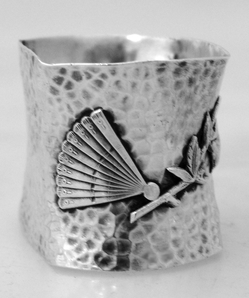 Aesthetic American Coin Silver Napkin Ring  Wood and Hughes 1880