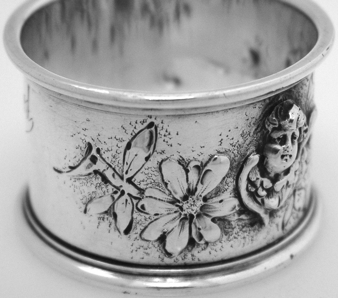 German 800 Standard Silver Art Nouveau Napkin Ring 1900