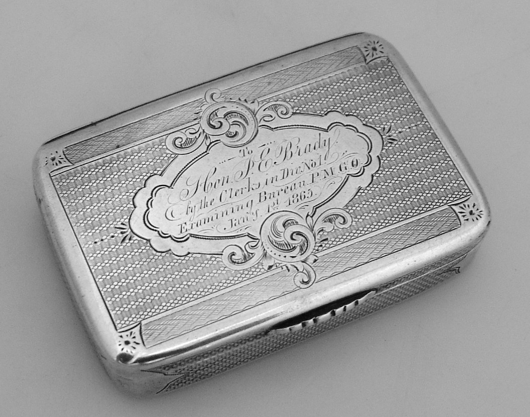 Snuff Box Civil War Presentation Coin Silver Jan 1st 1863