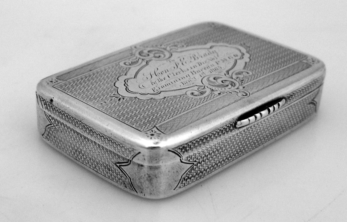 Snuff Box Civil War Presentation Coin Silver Jan 1st 1863