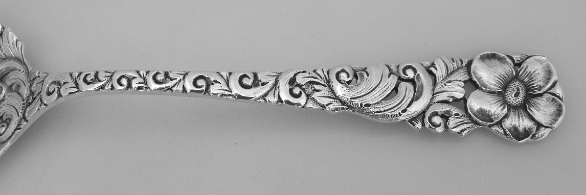 Berry Spoon Open Work Bowl Handle Floral Scroll Sterling Silver 1885