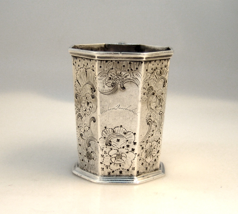 Octagonal Scenic Coin Silver Child&prime;s Cup 1835