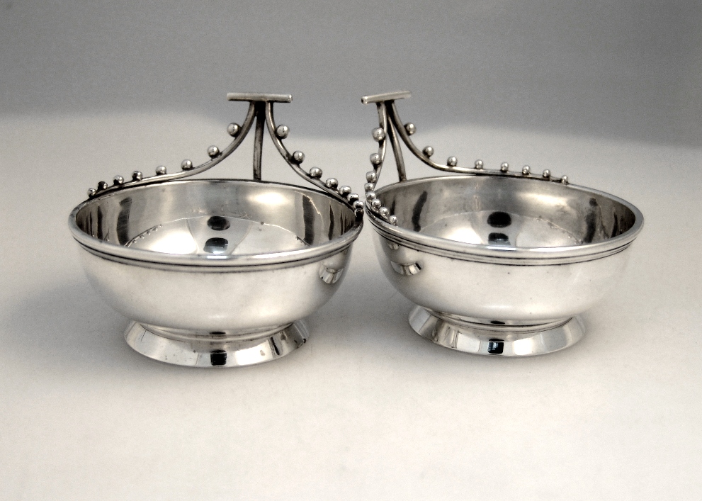 American Aesthetic Sterling Silver Salt Dishes John R Wendt 1870