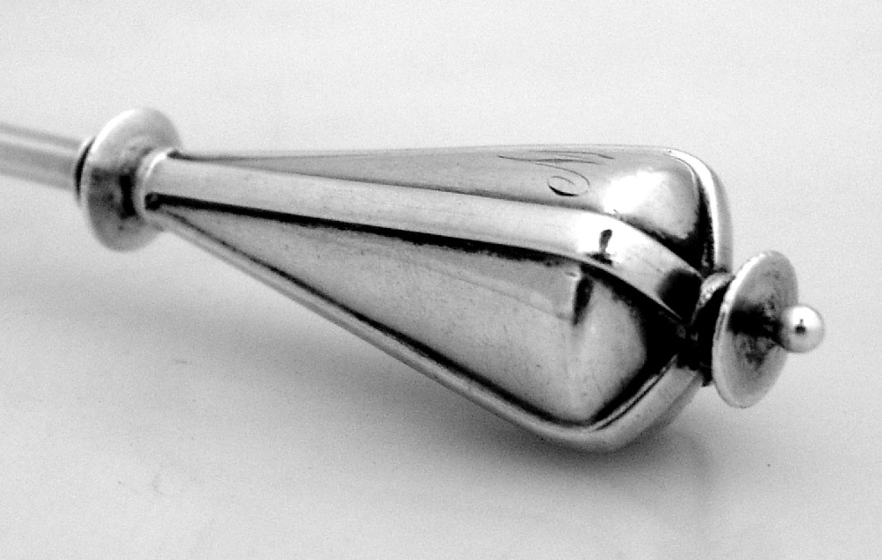George Sharp Collared Ivy Leaf Sifter Ladle 1865 Sterling Silver