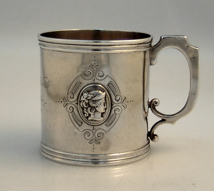 American Coin Silver Medallion Cup 1865