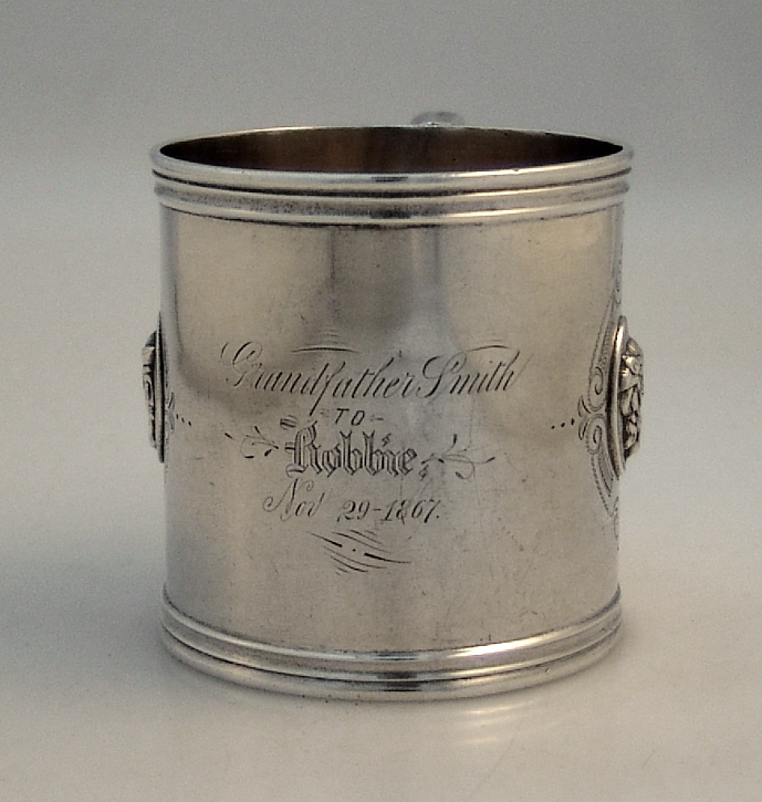 American Coin Silver Medallion Cup 1865