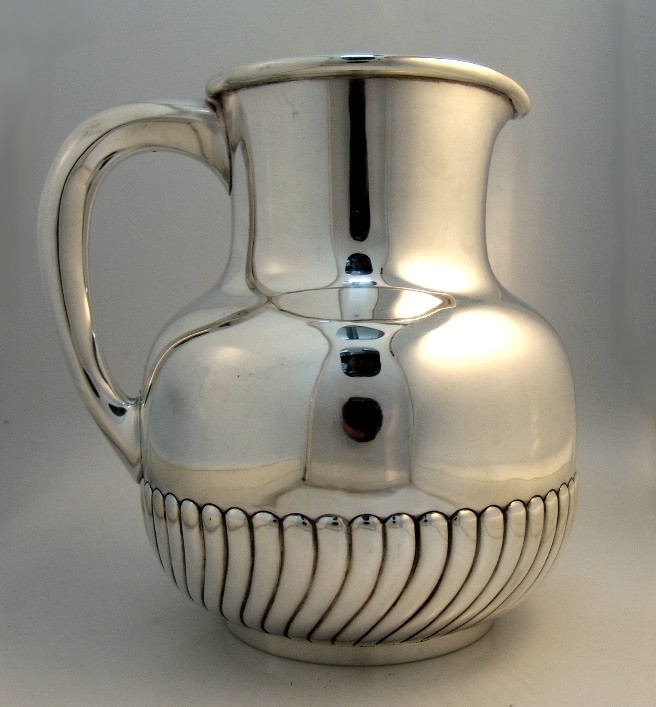 Sterling Silver Fluted Water Pitcher 1880