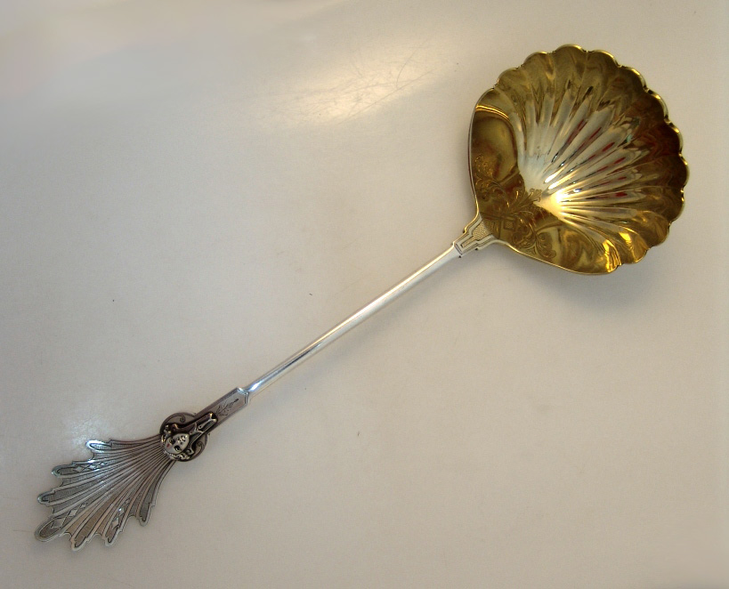 Gorham Medallion Silver Soup Ladle 1860