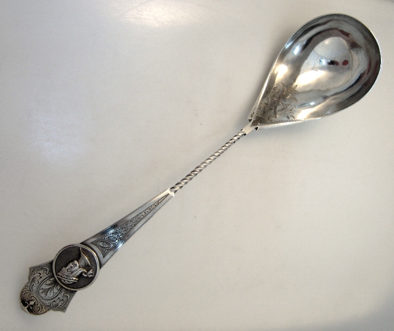 Medallion Coin Silver Soup Ladle 1865