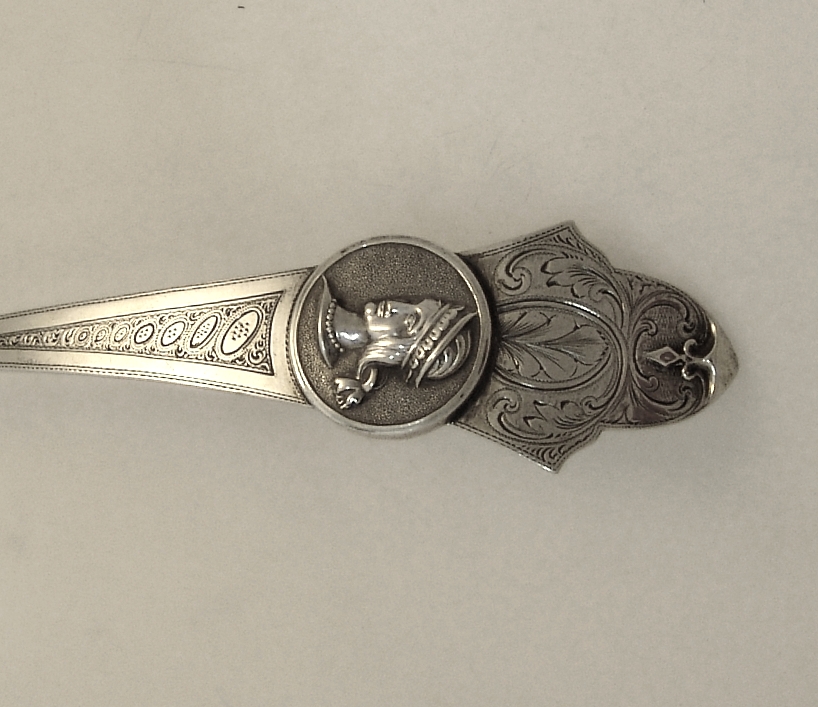 Medallion Coin Silver Soup Ladle 1865
