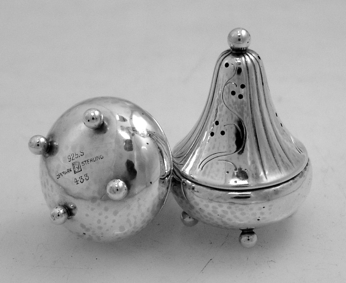 Georg Jensen Sterling Silver Salt and Pepper Shakers 1935