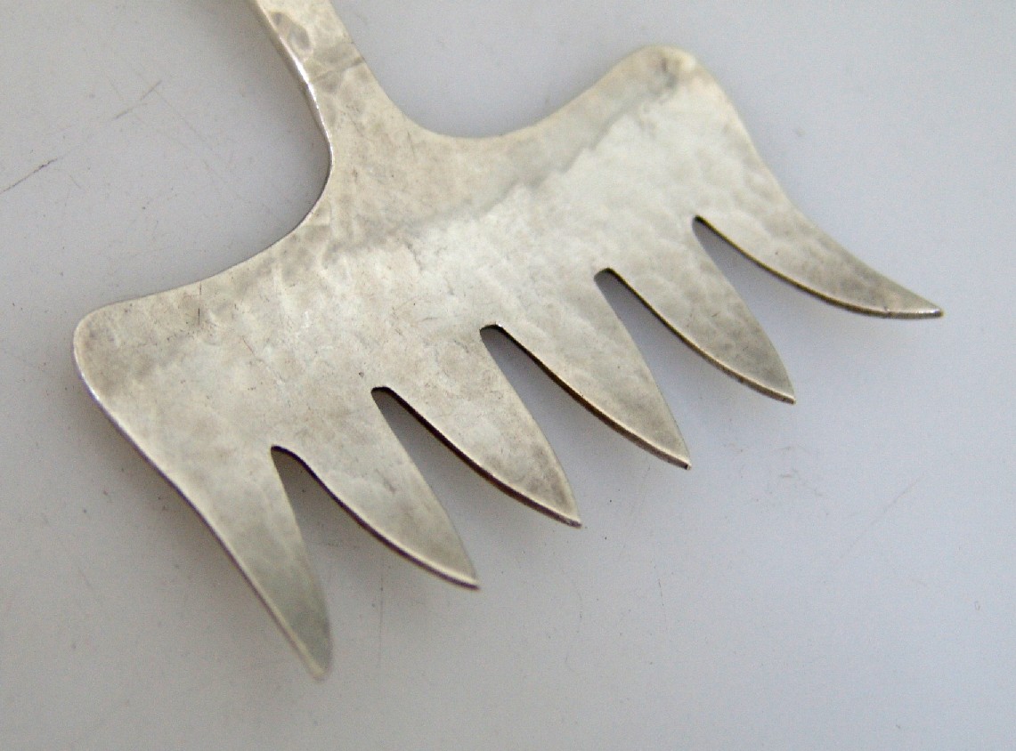 Arts and Crafts Sardine Serving Fork Galt Bros Sterling Silver 1910