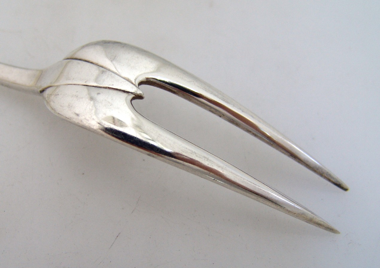 Arthur Stone Meat Serving Fork Sterling Silver 1935