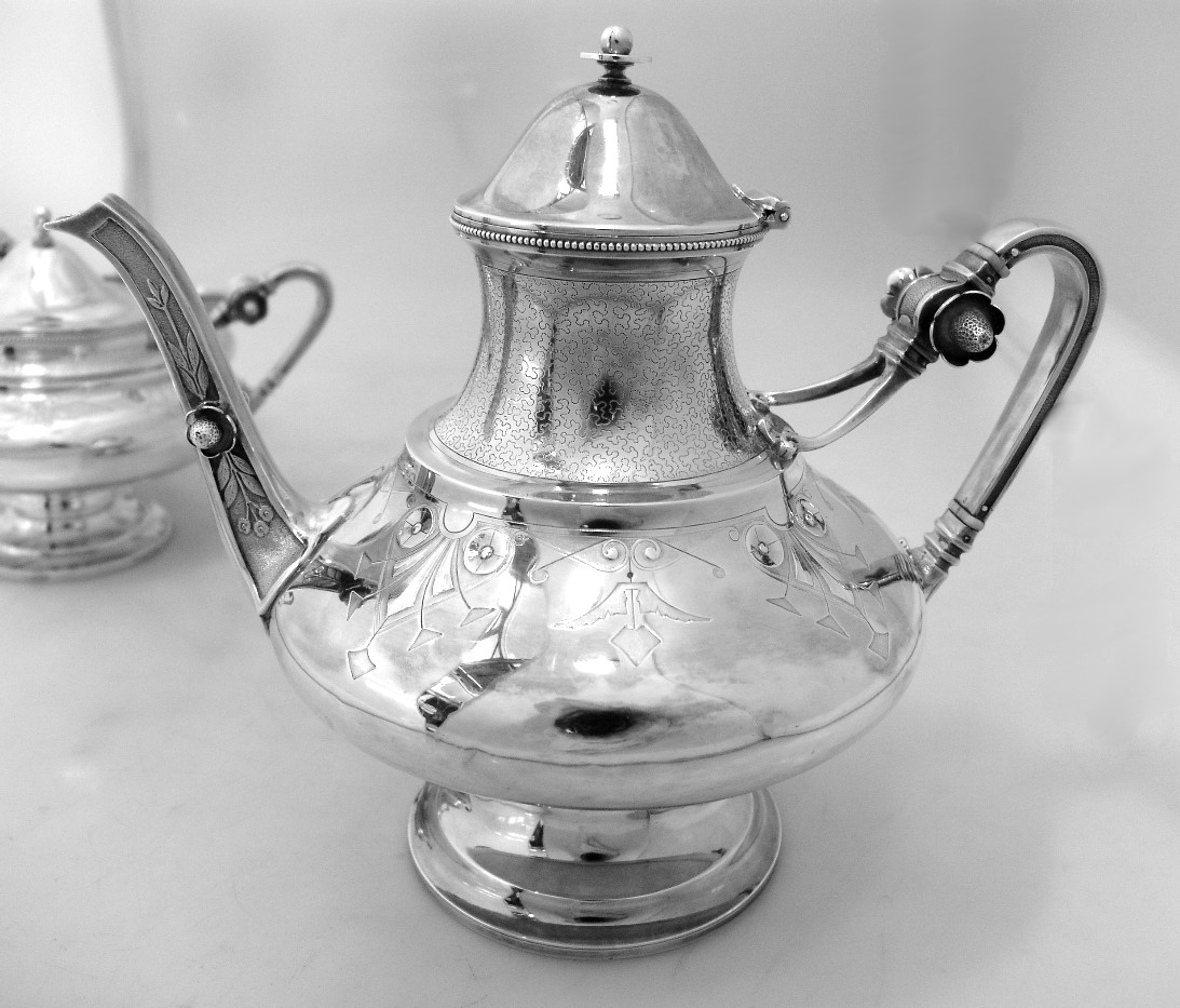 Gorham for Tiffany and Co. Sterling Silver Tea Set 1868