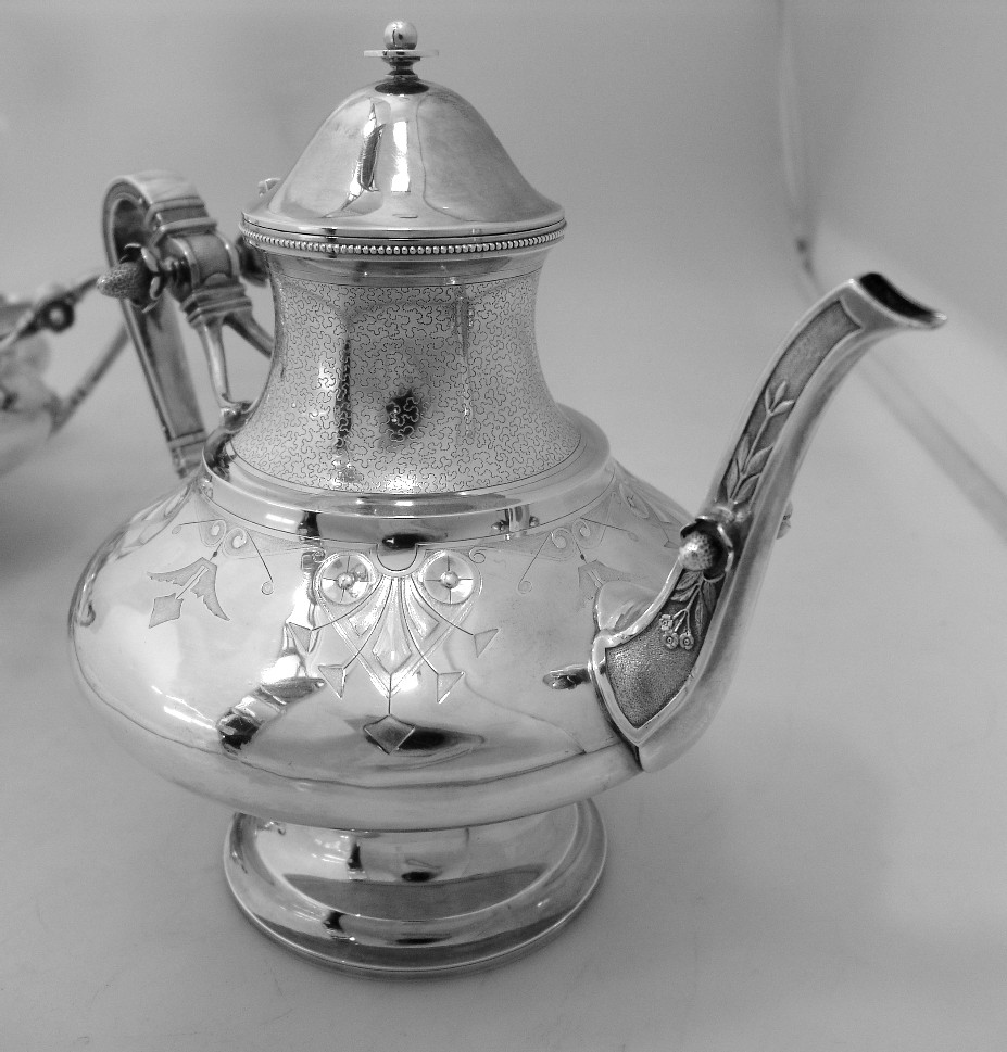 Gorham for Tiffany and Co. Sterling Silver Tea Set 1868
