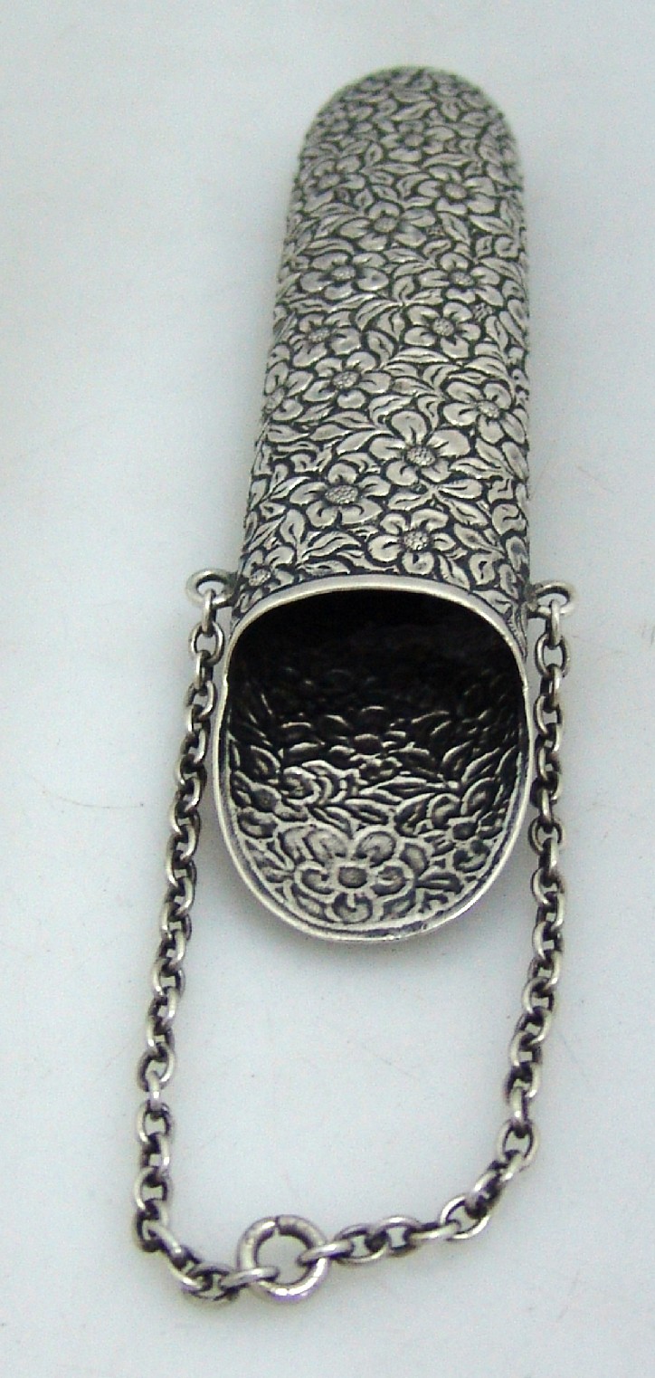 American Coin Silver Repousse Spectacles Case 1850