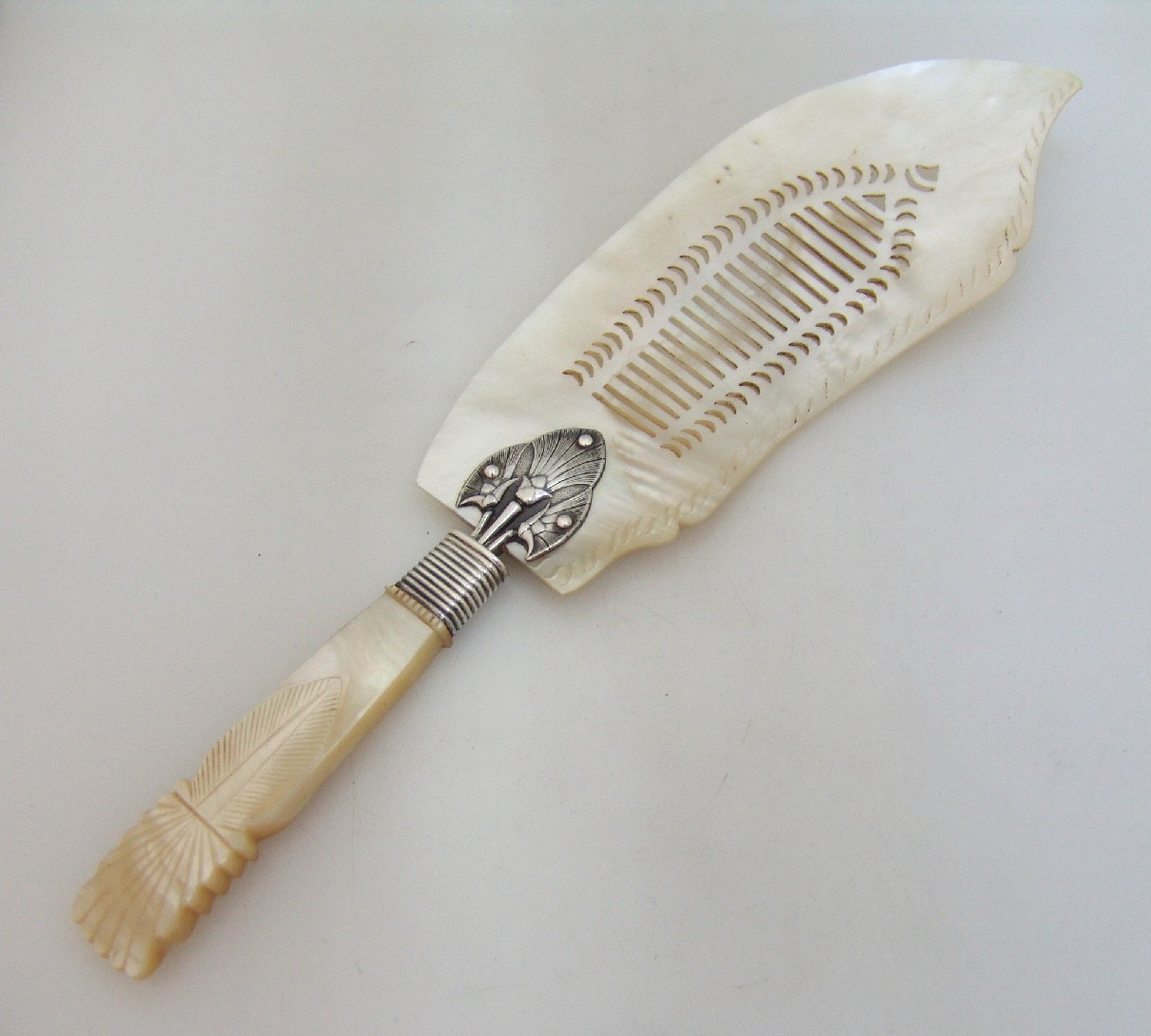 Mother Of Pearl Sterling Silver Fish Knife 1870 