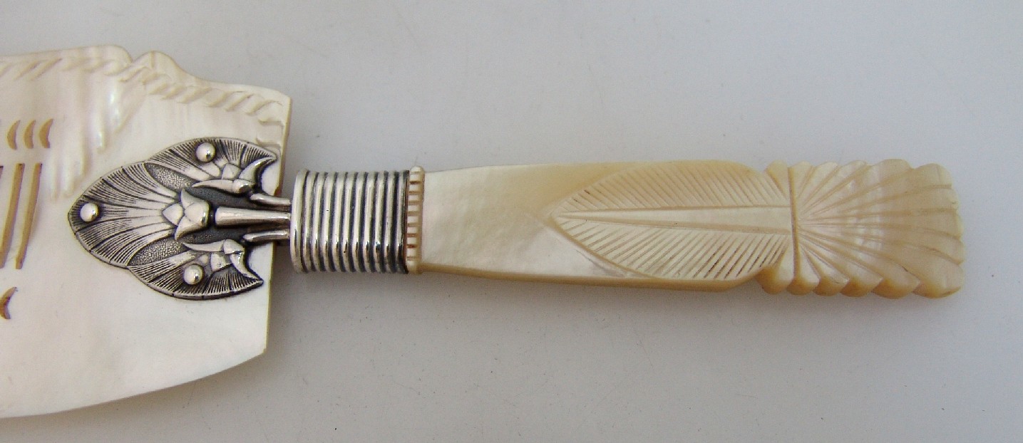 Mother Of Pearl Sterling Silver Fish Knife 1870 